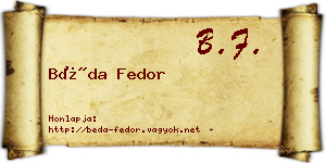 Béda Fedor névjegykártya